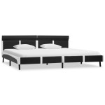 vidaXL Cadru de pat cu LED, gri, 180 x 200 cm, piele artificială