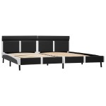 vidaXL Cadru de pat cu LED, gri, 180 x 200 cm, piele artificială