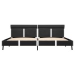 vidaXL Cadru de pat cu LED, gri, 180 x 200 cm, piele artificială