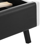 vidaXL Cadru de pat cu LED, gri, 180 x 200 cm, piele artificială