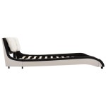 vidaXL Cadru de pat cu LED, negru și alb, 180x200 cm, piele ecologică vidaXL Cadru de pat cu LED, negru și alb, 180x200 cm, piele ecologică