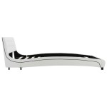 vidaXL Cadru de pat fără saltea piele artificială albă 135x190 cm