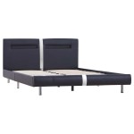vidaXL Cadru de pat cu LED, negru, 140 x 200 cm, piele artificială