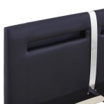 vidaXL Cadru de pat cu LED, negru, 140 x 200 cm, piele artificială