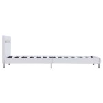vidaXL Cadru de pat cu LED, alb, 90 x 200 cm, piele artificială