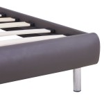 vidaXL Cadru de pat cu LED, gri, 90 x 200 cm, piele artificială vidaXL Cadru de pat cu LED, gri, 90 x 200 cm, piele artificială