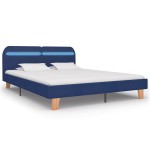 vidaXL Cadru de pat cu LED-uri, albastru, 160x200 cm, material textil