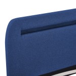 vidaXL Cadru de pat cu LED-uri, albastru, 160x200 cm, material textil