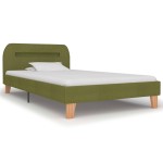 vidaXL Cadru de pat cu LED-uri, verde, 90 x 200 cm, material textil