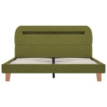 vidaXL Cadru de pat cu LED-uri, verde, 140 x 200 cm, material textil vidaXL Cadru de pat cu LED-uri, verde, 140 x 200 cm, material textil