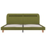 vidaXL Cadru de pat cu LED-uri, verde, 160 x 200 cm, material textil
