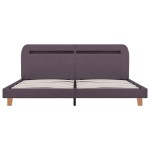 vidaXL Cadru de pat cu LED-uri, gri taupe, 160x200cm, material textil vidaXL Cadru de pat cu LED-uri, gri taupe, 160x200cm, material textil