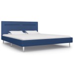 vidaXL Cadru de pat cu LED-uri, albastru, 160x200 cm, material textil