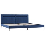 vidaXL Cadru de pat cu LED-uri, albastru, 160x200 cm, material textil