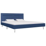 vidaXL Cadru de pat cu LED-uri, albastru, 180x200 cm, material textil