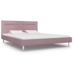 vidaXL Cadru de pat cu LED-uri, roz, 180 x 200 cm, material textil vidaXL Cadru de pat cu LED-uri, roz, 180 x 200 cm, material textil