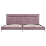 vidaXL Cadru de pat cu LED-uri, roz, 180 x 200 cm, material textil vidaXL Cadru de pat cu LED-uri, roz, 180 x 200 cm, material textil