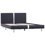 vidaXL Cadru de pat fără saltea piele artificială neagră 135x190 cm vidaXL Cadru de pat fără saltea piele artificială neagră 135x190 cm