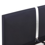 vidaXL Cadru de pat fără saltea piele artificială neagră 135x190 cm vidaXL Cadru de pat fără saltea piele artificială neagră 135x190 cm