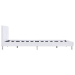 vidaXL Cadru de pat fără saltea piele artificială albă 135x190 cm vidaXL Cadru de pat fără saltea piele artificială albă 135x190 cm
