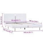 vidaXL Cadru de pat fără saltea piele artificială albă 135x190 cm vidaXL Cadru de pat fără saltea piele artificială albă 135x190 cm