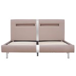 vidaXL Cadru de pat cu LED fără saltea Cappuccino 135x190 cm vidaXL Cadru de pat cu LED fără saltea Cappuccino 135x190 cm