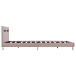 vidaXL Cadru de pat cu LED fără saltea Cappuccino 135x190 cm vidaXL Cadru de pat cu LED fără saltea Cappuccino 135x190 cm