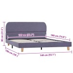 vidaXL Cadru de pat fără saltea țesătură gri deschis 135x190 cm