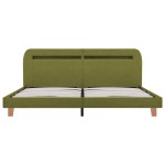 vidaXL Cadru de pat cu LED fără saltea țesătură verde 150x200 cm