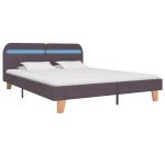 vidaXL Cadru de pat cu LED fără saltea țesătură taup 150x200 cm