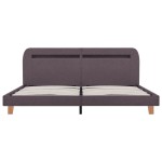 vidaXL Cadru de pat cu LED fără saltea țesătură taup 150x200 cm