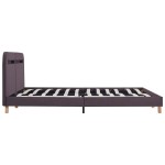 vidaXL Cadru de pat cu LED fără saltea țesătură taup 150x200 cm