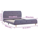 vidaXL Cadru de pat fără saltea țesătură gri deschis 135x190 cm