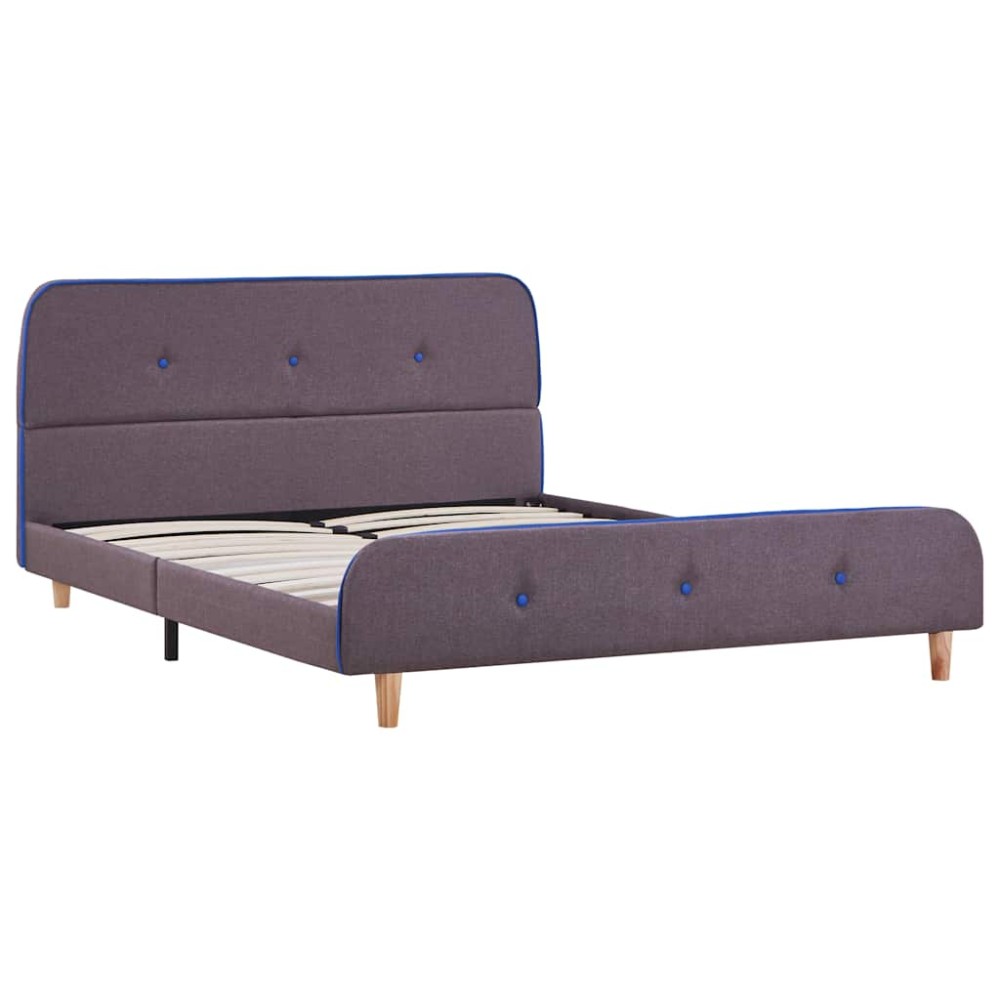 vidaXL Cadru de pat fără saltea țesătură taup 135x190 cm