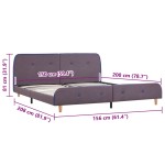 vidaXL Cadru de pat fără saltea țesătură taup 150x200 cm vidaXL Cadru de pat fără saltea țesătură taup 150x200 cm