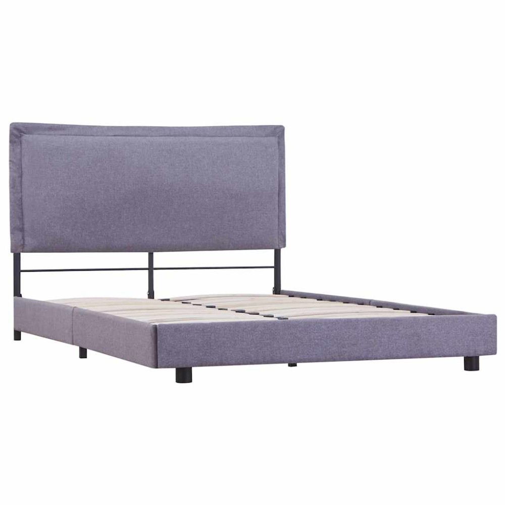 vidaXL Cadru de pat fără saltea țesătură gri deschis 135x190 cm
