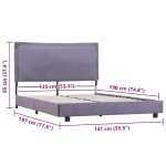 vidaXL Cadru de pat fără saltea țesătură gri deschis 135x190 cm