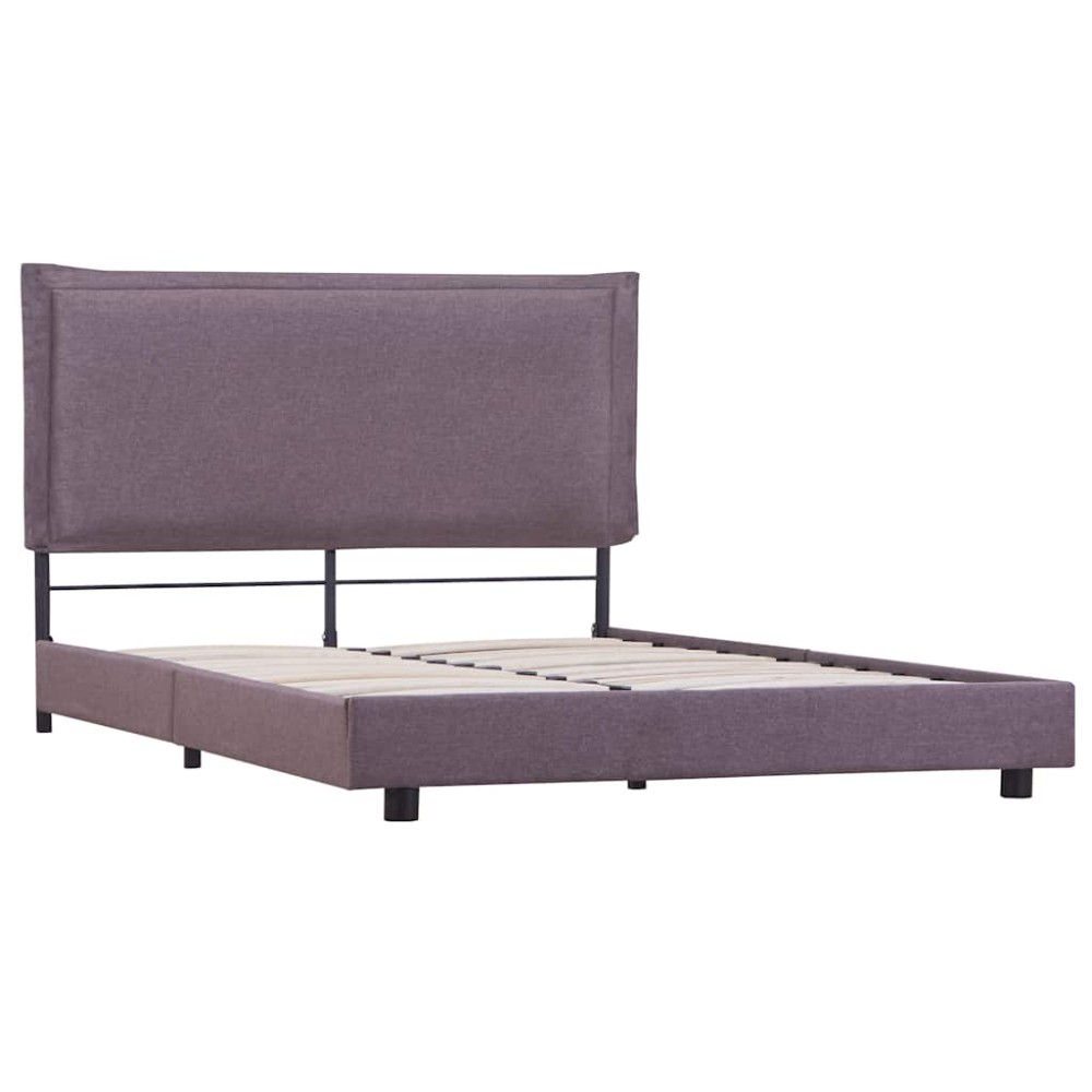 vidaXL Cadru de pat fără saltea țesătură taup 135x190 cm