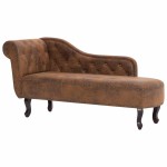 vidaXL Șezlong, maro, imitație piele de căprioară vidaXL Șezlong, maro, imitație piele de căprioară
