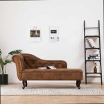 vidaXL Șezlong, maro, imitație piele de căprioară vidaXL Șezlong, maro, imitație piele de căprioară