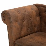vidaXL Șezlong, maro, imitație piele de căprioară vidaXL Șezlong, maro, imitație piele de căprioară