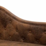 vidaXL Șezlong, maro, imitație piele de căprioară vidaXL Șezlong, maro, imitație piele de căprioară