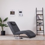 vidaXL Șezlong cu pernă, gri, piele întoarsă artificială vidaXL Șezlong cu pernă, gri, piele întoarsă artificială