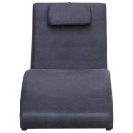 vidaXL Șezlong cu pernă, gri, piele întoarsă artificială vidaXL Șezlong cu pernă, gri, piele întoarsă artificială