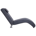 vidaXL Șezlong cu pernă, gri, piele întoarsă artificială vidaXL Șezlong cu pernă, gri, piele întoarsă artificială
