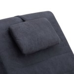 vidaXL Șezlong cu pernă, gri, piele întoarsă artificială vidaXL Șezlong cu pernă, gri, piele întoarsă artificială