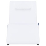 vidaXL Șezlong de masaj cu pernă, alb, piele artificială vidaXL Șezlong de masaj cu pernă, alb, piele artificială