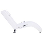 vidaXL Șezlong de masaj cu pernă, alb, piele artificială vidaXL Șezlong de masaj cu pernă, alb, piele artificială