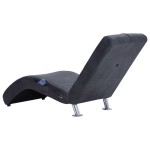 vidaXL Șezlong de masaj cu pernă, gri, piele întoarsă artificială vidaXL Șezlong de masaj cu pernă, gri, piele întoarsă artificială