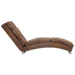 vidaXL Șezlong, maro, piele întoarsă artificială vidaXL Șezlong, maro, piele întoarsă artificială